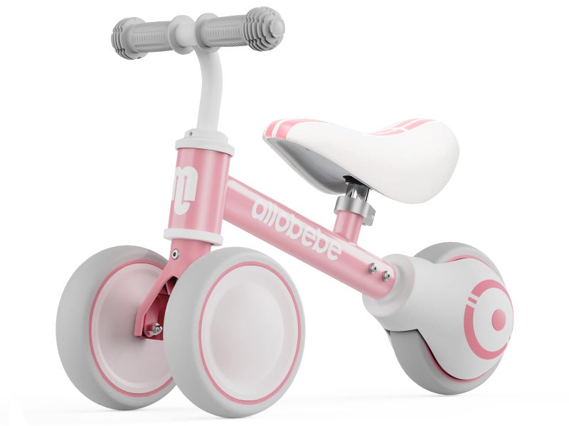 allobebe Baby Balance Bike, Cute Toddler Bikes 12-36 Months Gifts for 1 Year Old Girl Bike to Train Baby from Standing to Walking with Adjustable Seat Silent & Soft 3 Wheels, Pink - Image 1